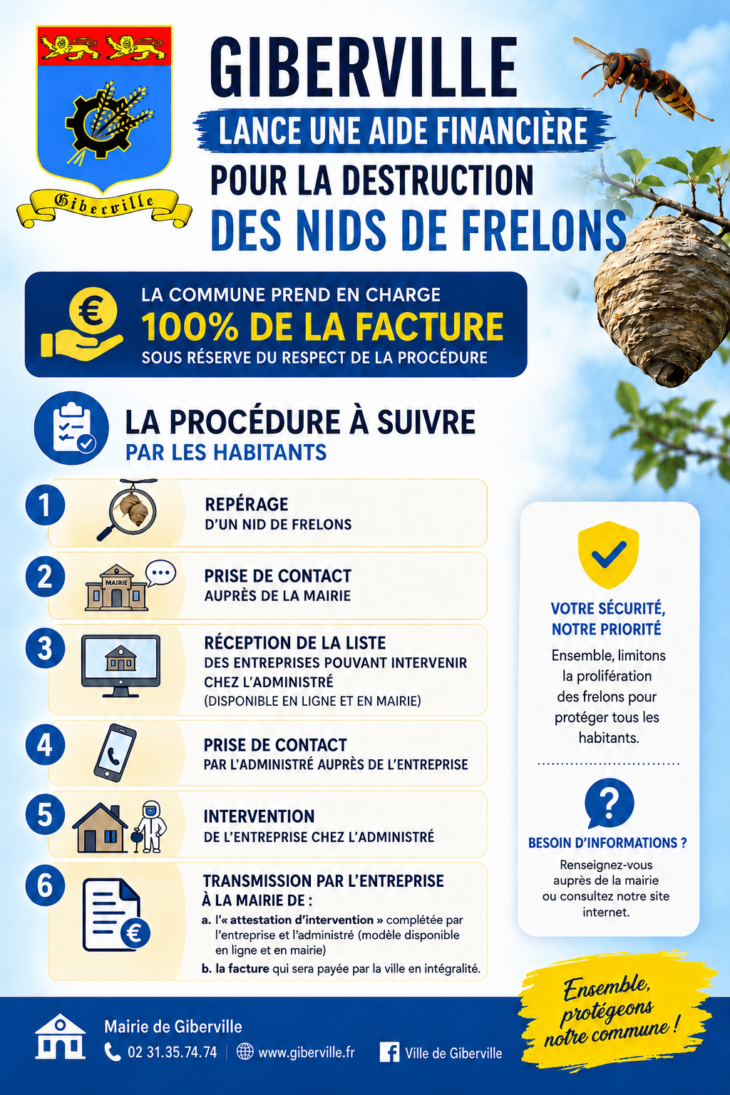 affiche com pour aide financière lutte frelons asiatique - juillet 2026